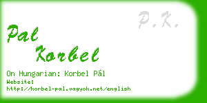 pal korbel business card